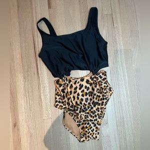 Cheetah print bathing suit